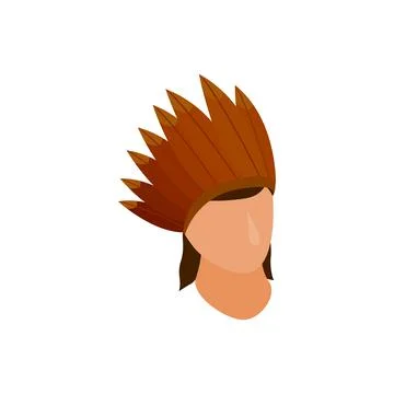 Indian with roach icon, isometric 3d style Stock Illustration