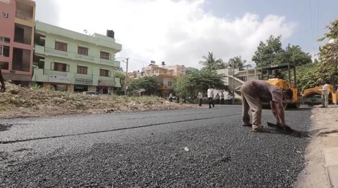 Indian Road Construction  Stock-Footage 55439790