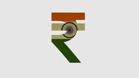 Indian rupee animation on for logo icon web graphic. 4K footage Stock Footage 288356793