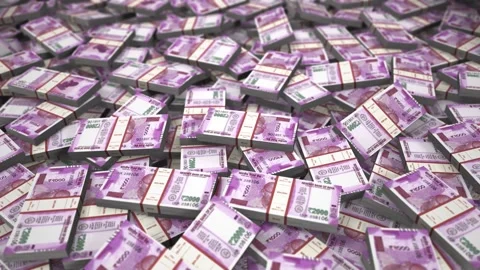Indian Rupee Banknote Bills in a loop video Stock Footage 241638328