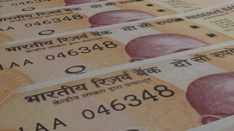 Indian Rupee bills background. Many banknotes. Finance. Business concept. Stock Footage 172155605