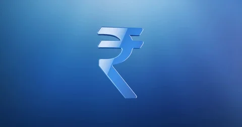 Indian Rupee Blue 3d Icon Stock Footage 71160984