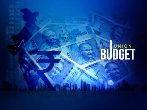 Indian rupee blue abstract background 库存插图