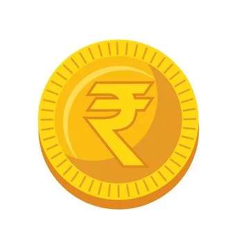 Indian rupee coin vector isolated Stock Illustration