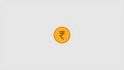 Indian Rupee Coin Zoom Stock Footage 345611565