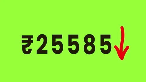 Indian rupee currency falling down, concept video of indian economy, inflat.. Stock Footage 325763373