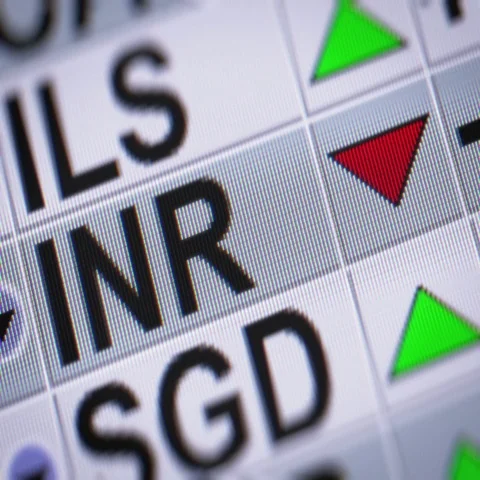 Indian rupee. Down. Looping. Stock Footage