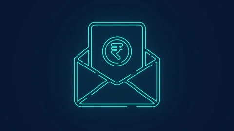 Indian rupee received email notification for digital payments Stock Footage 264960289
