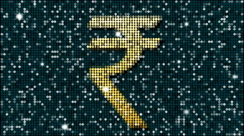 Indian rupee symbol - seamless looping Stock Footage 54077314