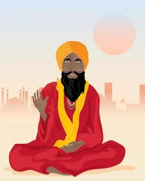 Indian sadhu Stock Illustration