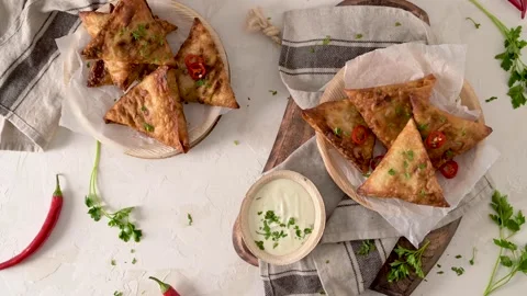 Indian samosas Stock Footage 169672317