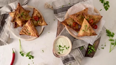 Indian samosas Stock Footage 169672322