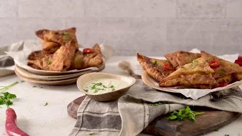 Indian samosas Stock Footage 169672343