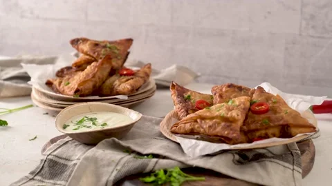 Indian samosas Stock Footage 169672344