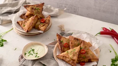 Indian samosas Stock Footage 169672353