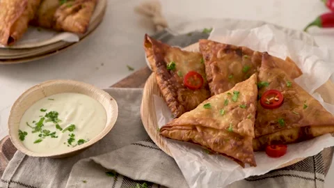 Indian samosas Stock Footage 169672356