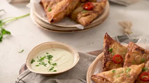 Indian samosas Stock Footage 169672375
