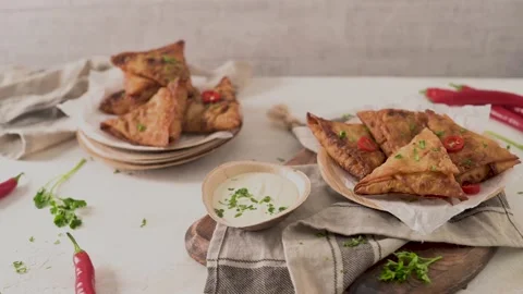 Indian samosas Stock Footage 169672384