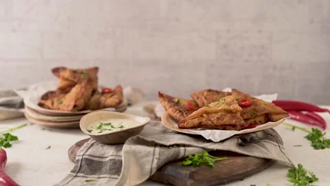Indian samosas Stock Footage 169672400