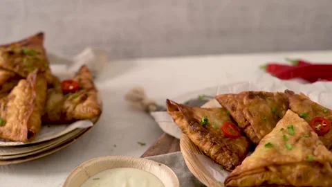 Indian samosas Stock Footage 169672407
