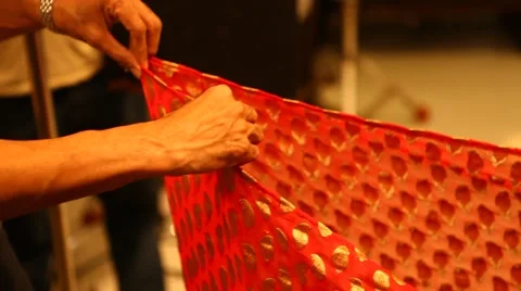 Indian Sari designing Stock Footage 54272262