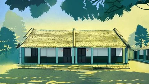 Indian School building Illustrazione stock