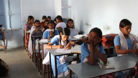 Indian school children Stock Footage