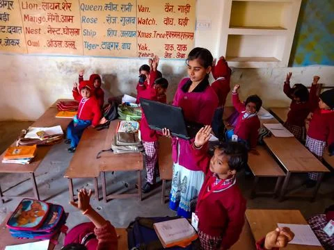 Indian school digital education program. Foto stock