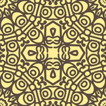 Indian Seamless Mandala Pattern. Decorative floral design. Islam Arabic motif Stock-Illustration