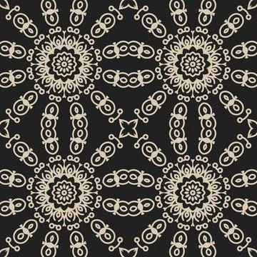 Indian Seamless Mandala Pattern. Decorative floral design. Islam Arabic motif Stock Illustration