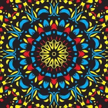 Indian Seamless Mandala Pattern. Decorative floral design. Islam Arabic motif Stock Illustration