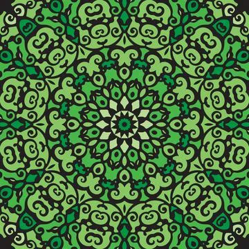 Indian Seamless Mandala Pattern. Decorative floral design. Islam Arabic motif Stock Illustration