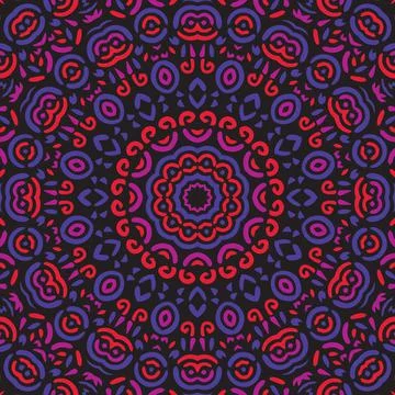 Indian Seamless Mandala Pattern. Decorative floral design. Islam Arabic motif Stock-Illustration