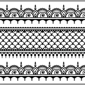 Indian seamless pattern, design elements - Mehndi tattoo style イラスト素材