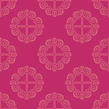 Indian Seamless Pattern. Vector graphic on magenta background. Stock Illustration