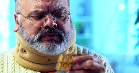 Indian senior man at home Video stock 343120713