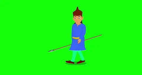 Indian Servant Walk Cycle Animation 스톡 동영상 318887210