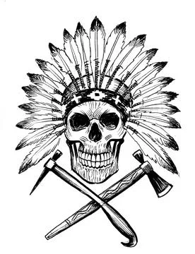 Indian skull Stock Illustration