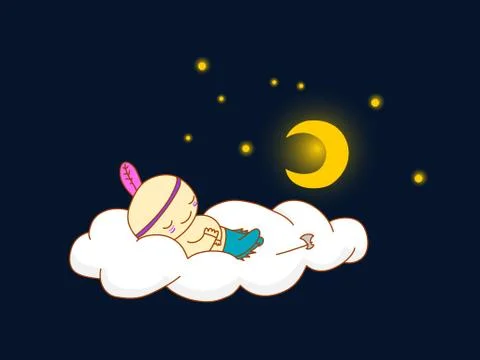 Indian sleeping Stock Illustration