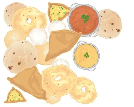 Indian snacks Stock Illustration