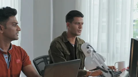Indian Software Developers Working in Office Stock Footage 203734211