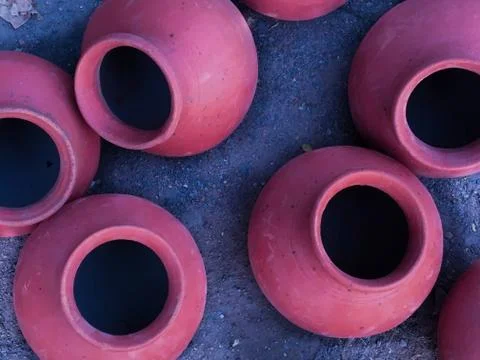 Indian soil pots Stock Photos