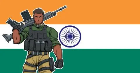 Indian Soldier Background Stockillustratie