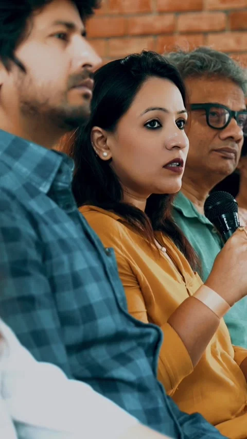 Indian Startup team attending training, asking questions, and sharing thoughts Stock Footage 342507761