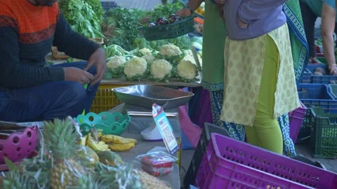 Indian street vegetable seller keeping P... | Stock Video | Pond5