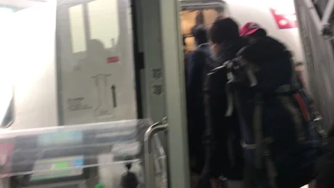 Indian student going inside airplane Stock Footage 133309594
