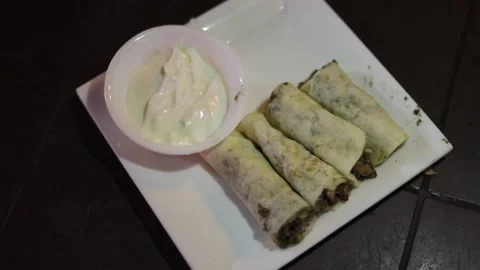 Indian style Chicken Shawarma Stock Footage 132581797
