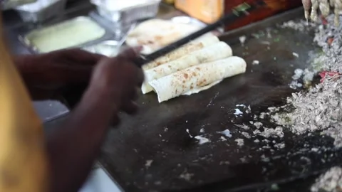 Indian style Chicken Shawarma Stock Footage 132582589
