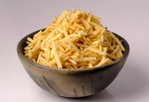 Indian style deep fried snacks falahari chivda- chivda or mixture namkeen wit Stock Photos