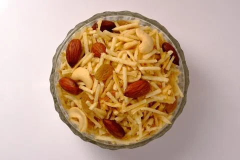 Indian style deep fried snacks falahari chivda- chivda or mixture namkeen wit Stock Photos
